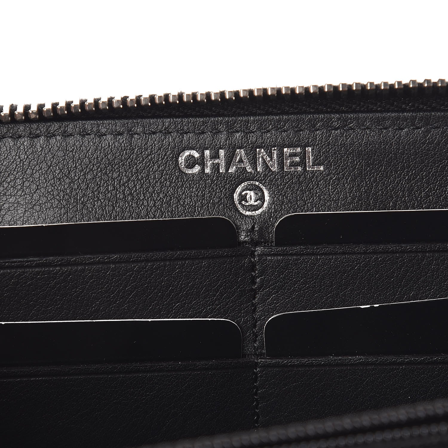 Chanel Caviar Sevruga Zip Around Wallet Black 7 of 9
