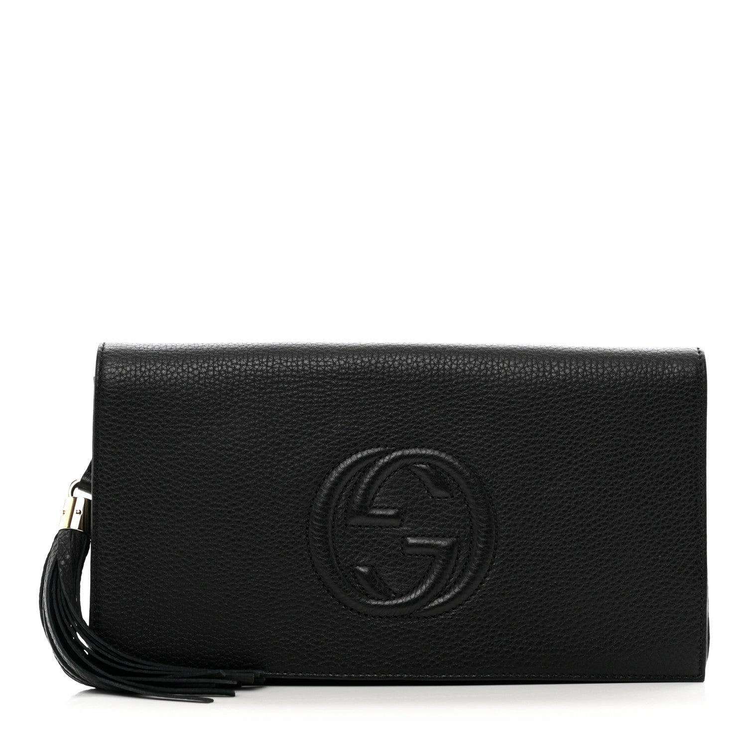 Gucci Pebbled Calfskin Medium Soho Clutch Black 1 of 7