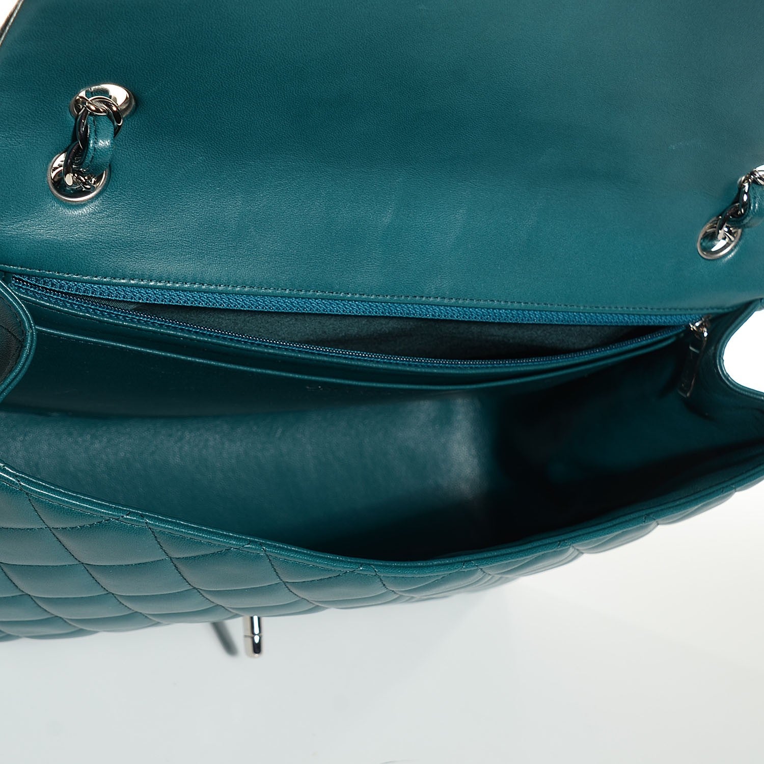 Chanel Lambskin Maxi Single Flap Turquoise 6 of 9