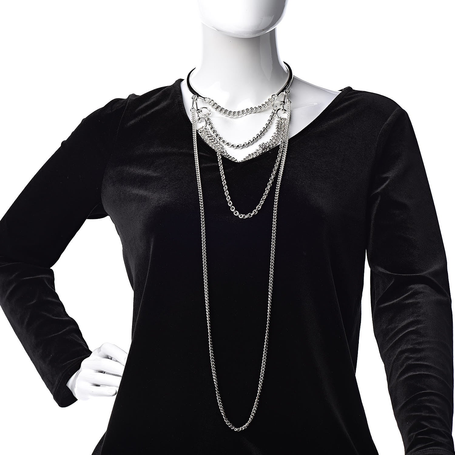 Hermes Sterling Silver Mors De Bride Bib Necklace 2 of 7
