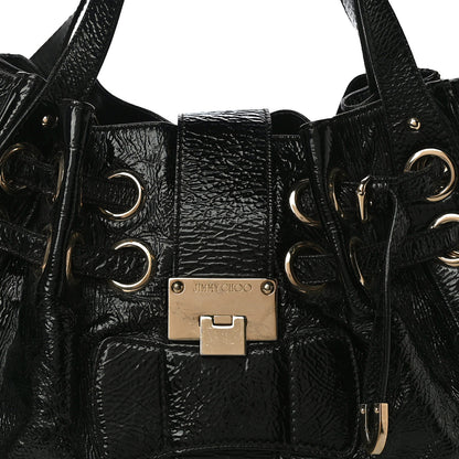 Jimmy Choo Crushed Patent Riki Bag Black 7 of 22
