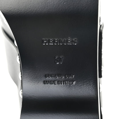 Hermes Calfskin Calya Mules 37 Black 7 of 8