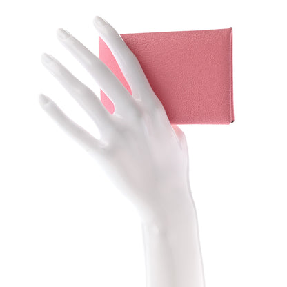 Hermes Chevre Verso Calvi Card Case Rose Confetti Brique 2 of 7