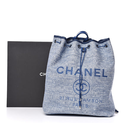 Chanel Canvas Large Deauville Backpack Blue 10 of 10