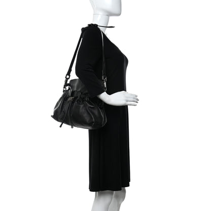 Burberry Calfskin Drawstring Tote Black 2 of 12