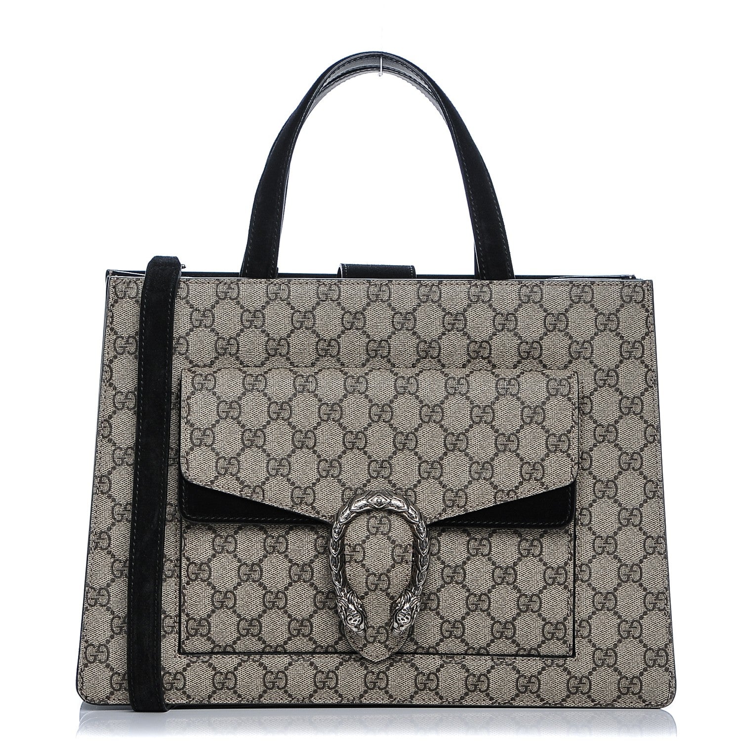 Gucci GG Supreme Monogram Dionysus Tote Beige Black 1 of 6