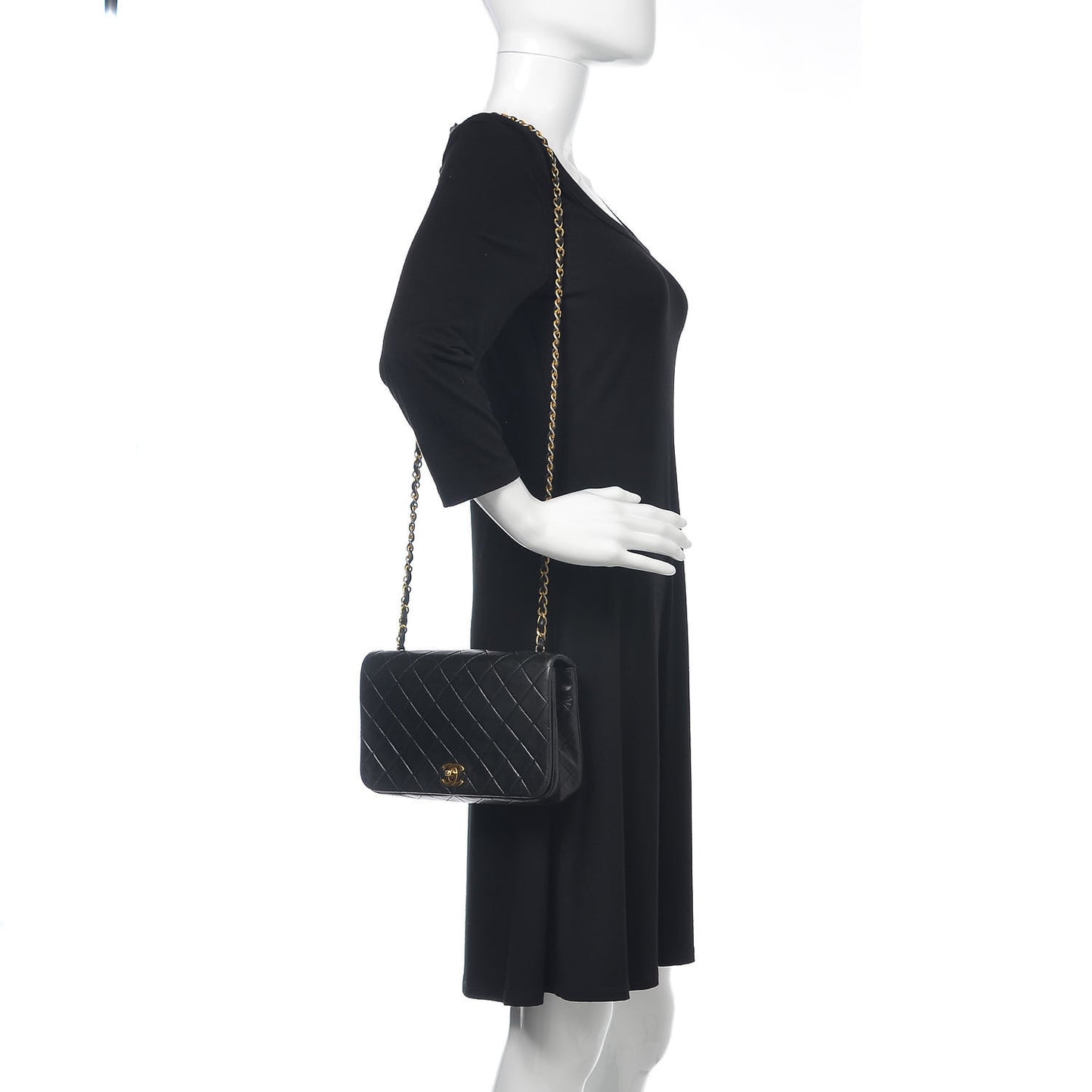 Lambskin Quilted Small Single Flap Black