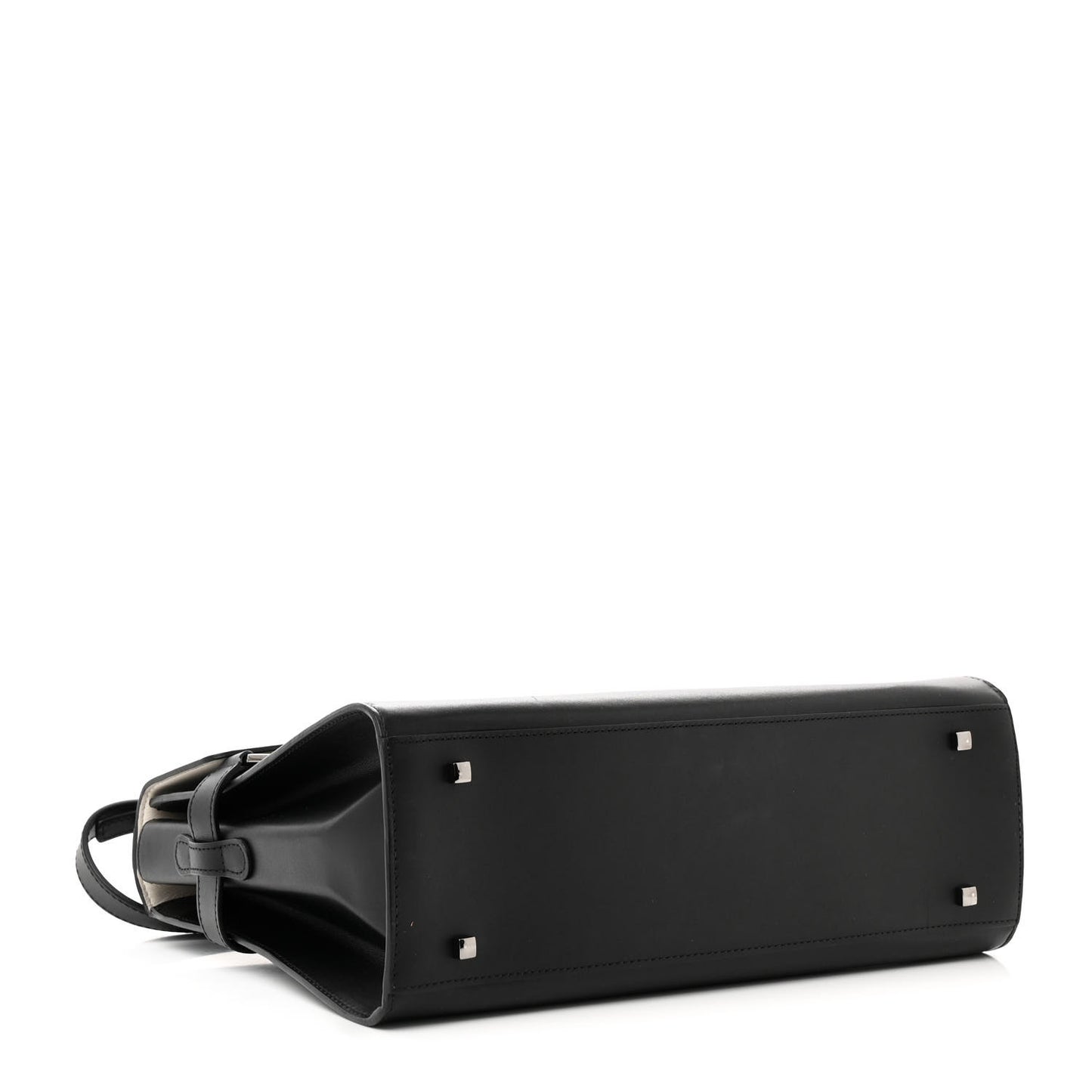 Calfskin Patent Calfskin GM Tempete Satchel Black White