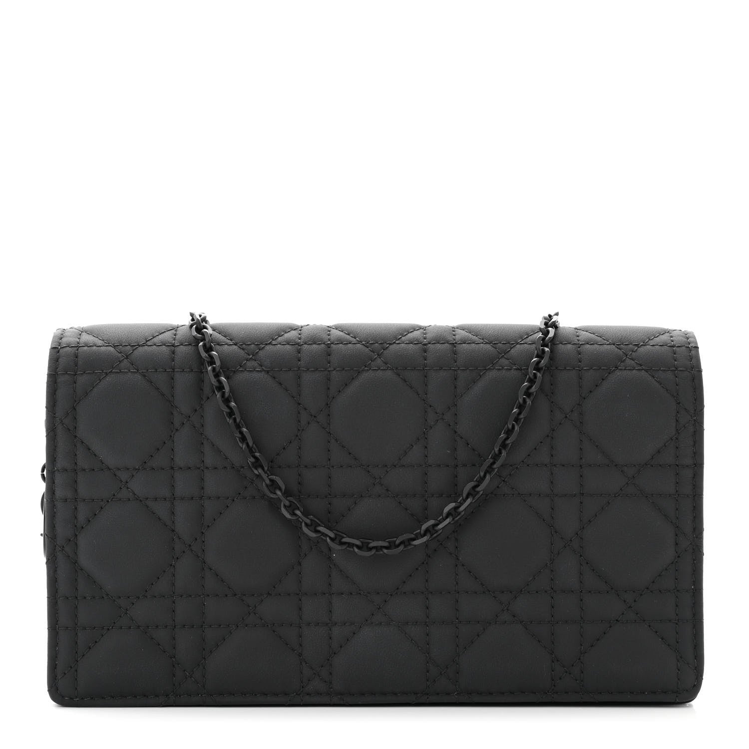 Christian Dior Ultra Matte Calfskin Cannage Lady Dior Clutch Black 1 of 13
