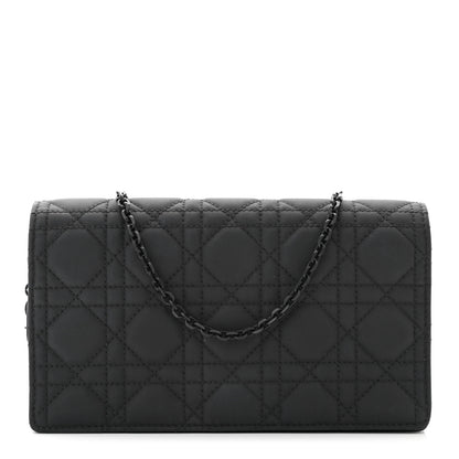 Christian Dior Ultra Matte Calfskin Cannage Lady Dior Clutch Black 1 of 13