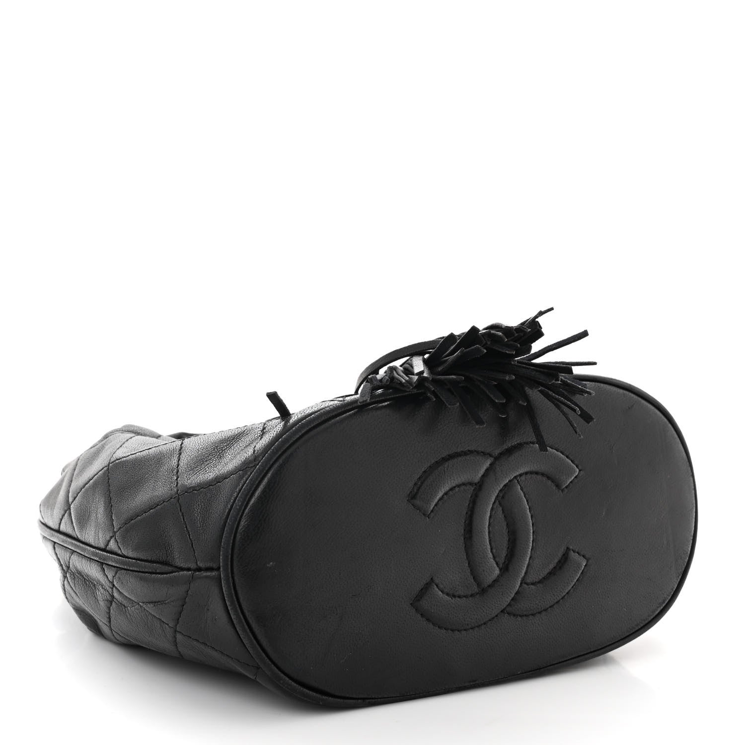Chanel Lambskin CC Tassel Shoulder Bag Black 4 of 13