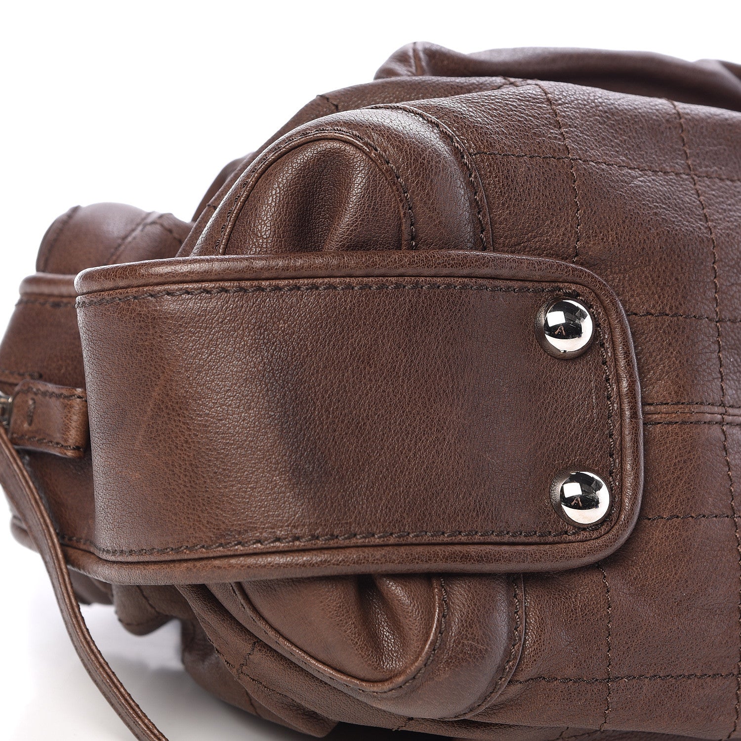 Chanel Calfskin Stitched Outdoor Ligne Bowler Brown 9 of 14