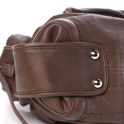 Chanel Calfskin Stitched Outdoor Ligne Bowler Brown 9 of 14