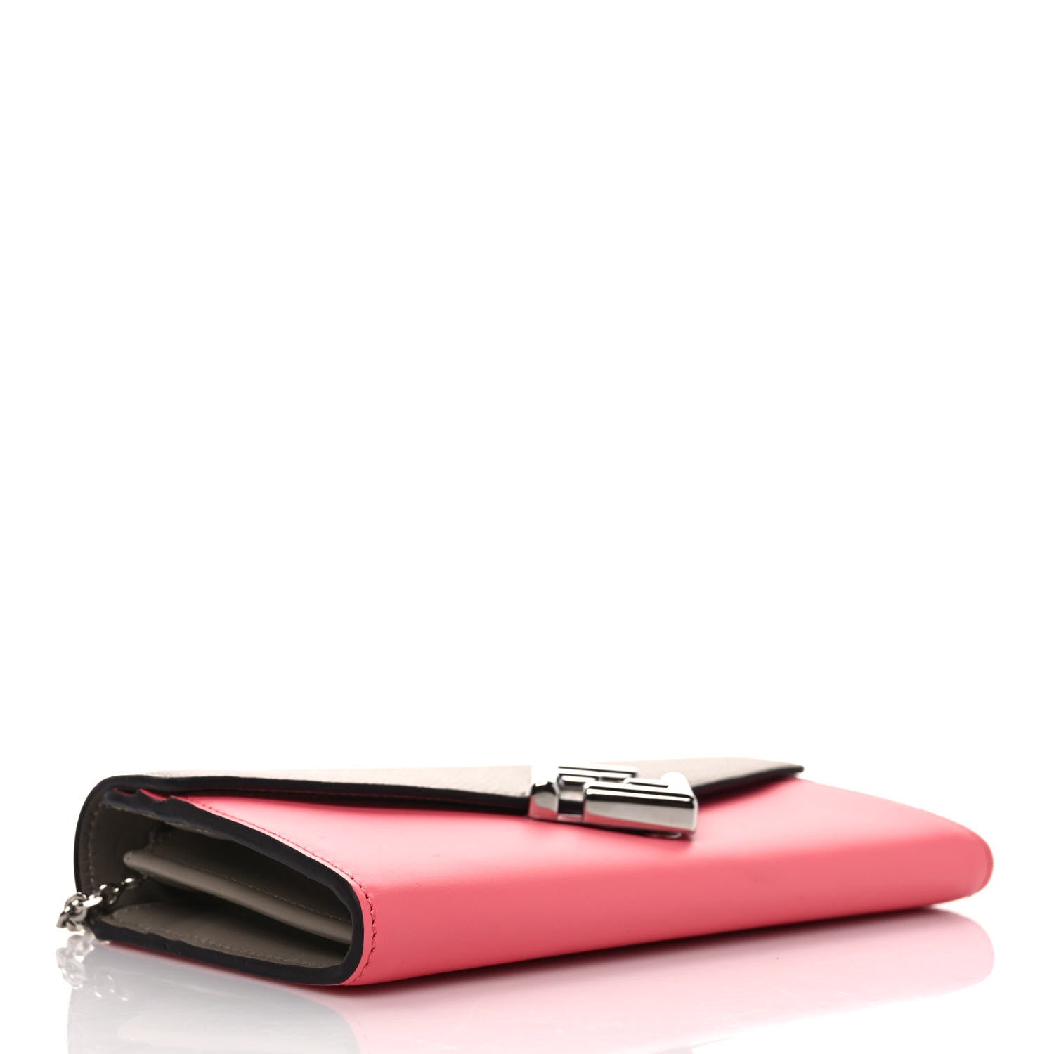Fendi Vitello King Cruise FF Diamonds Continental Envelope Wallet On Chain Pink Dalia Tortora 4 of 7