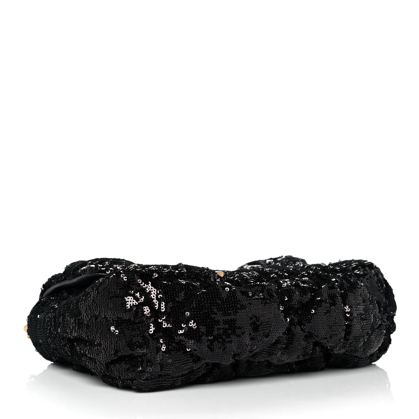 Sequin Quilted Large Chanel 19 Flap Black