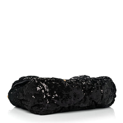 Chanel Sequin Quilted Large Chanel 19 Flap Black 3 of 8