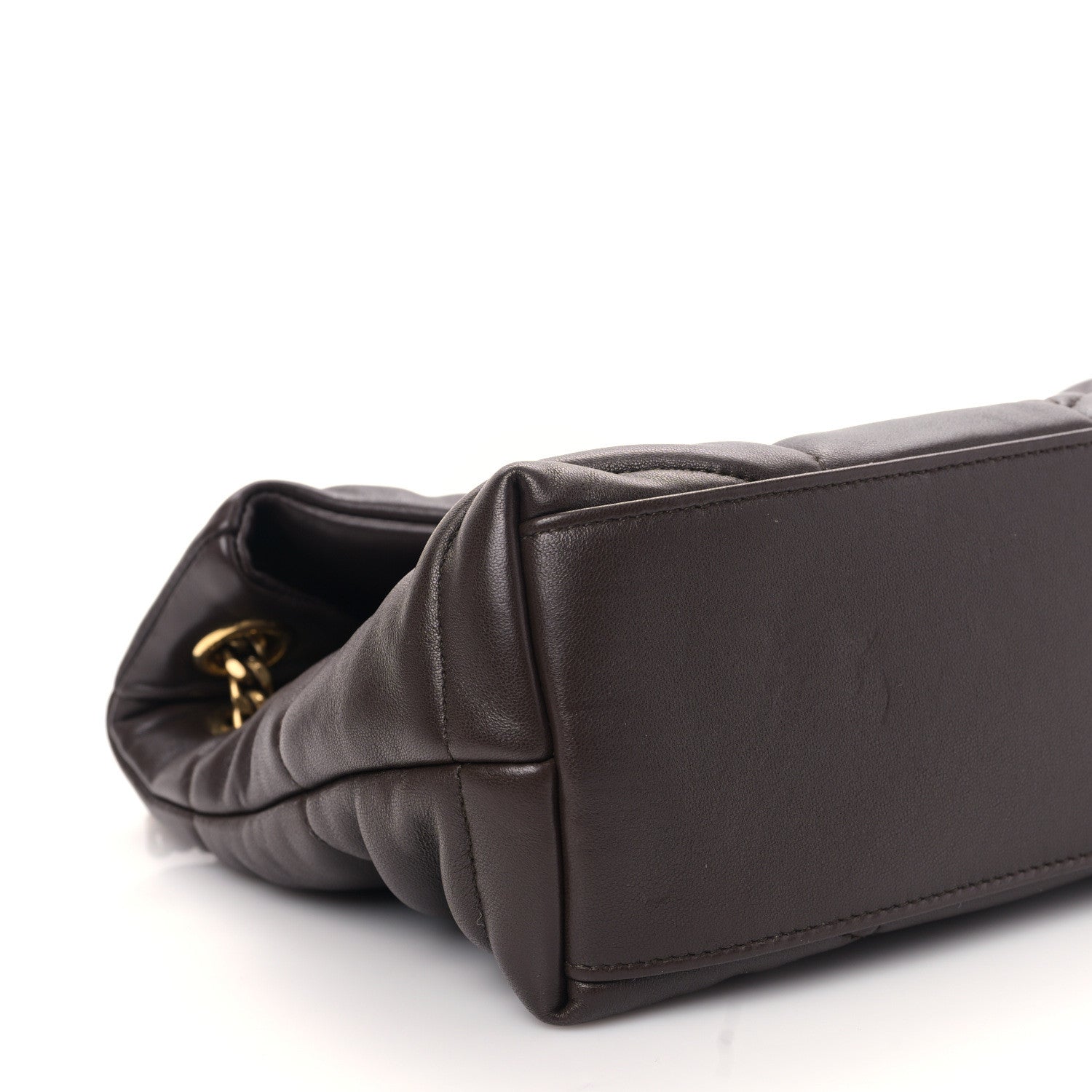 Saint Laurent Lambskin Quilted Small Loulou Puffer Monogram Chain Satchel Dark Ganache 7 of 8
