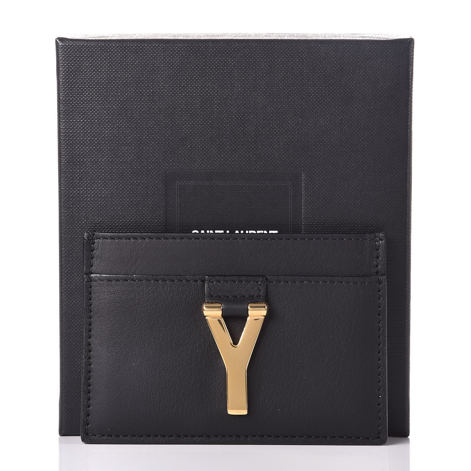 Saint Laurent Calfskin Classic Y Card Case Black 8 of 8