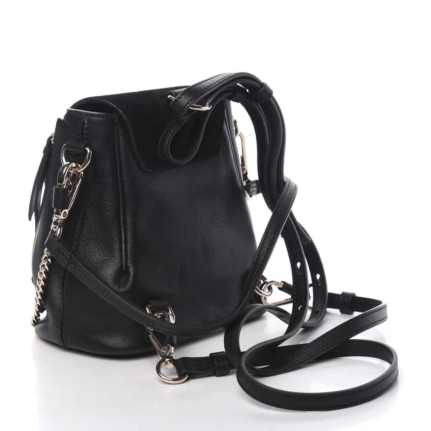 Chloe Suede Calfskin Mini Faye Backpack Black 2 of 10