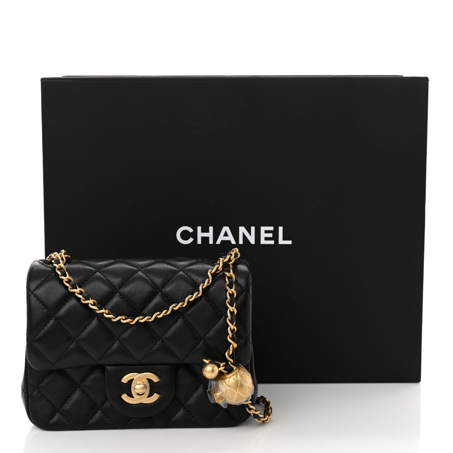Chanel Lambskin Quilted Mini Pearl Crush Flap Black 1691961