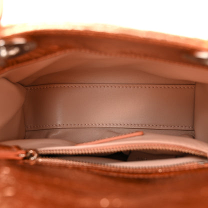 Christian Dior Metallic Calfskin Cannage Mini Lady Dior Pink 4 of 9