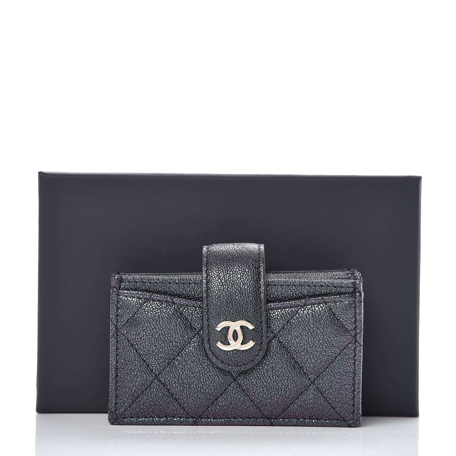Chanel Iridescent Caviar Quilted Card Holder Black 8 of 8