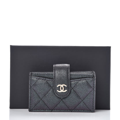 Chanel Iridescent Caviar Quilted Card Holder Black 8 of 8