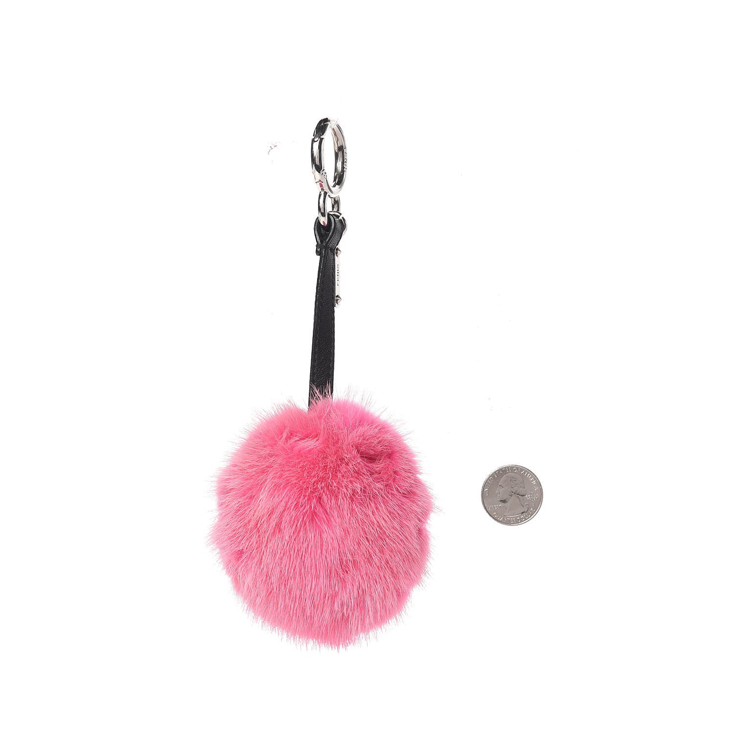 Fendi Mink Fox Fur QuTweet Coucou Bag Bug Charm Pink 2 of 3