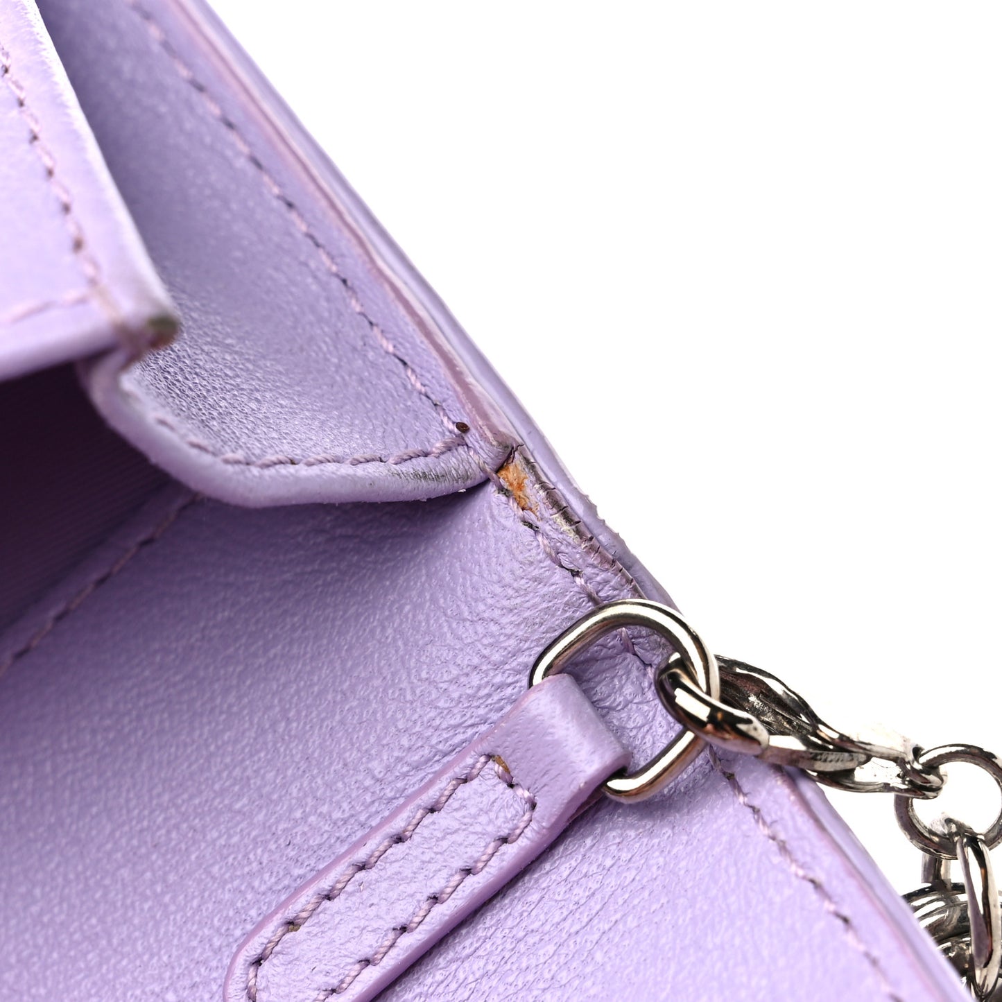 Patent Cannage Lady Dior Card Holder Lilac