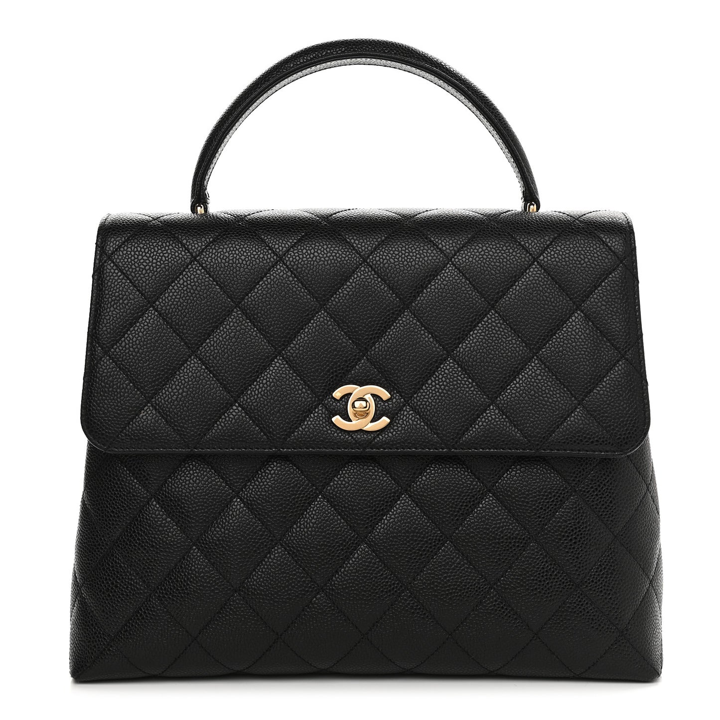 Caviar Quilted Jumbo Kelly Flap Black