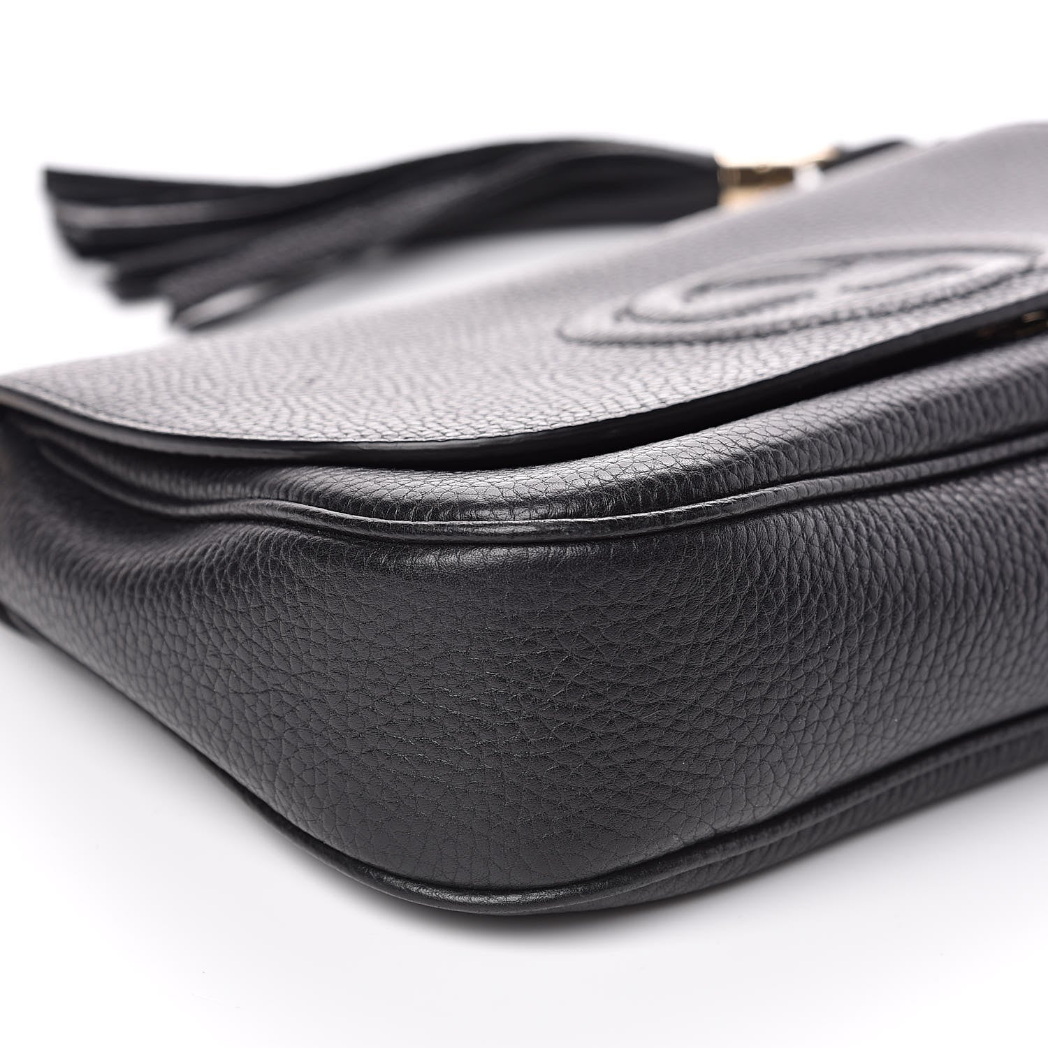 Gucci Pebbled Calfskin Medium Soho Flap Crossbody Black 8 of 10