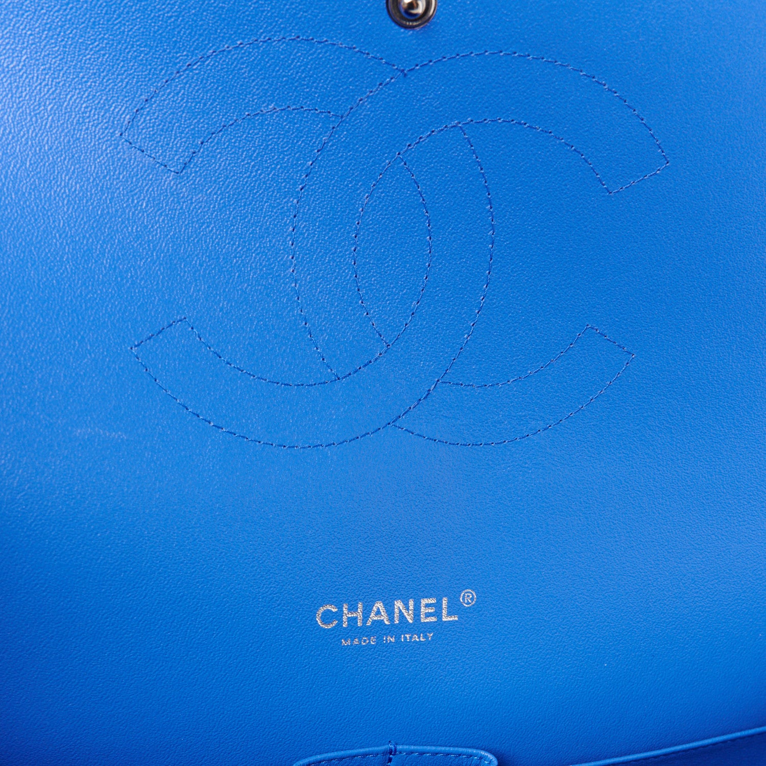 Chanel Patent Calfskin Quilted Maxi Double Flap Blue 6 of 12