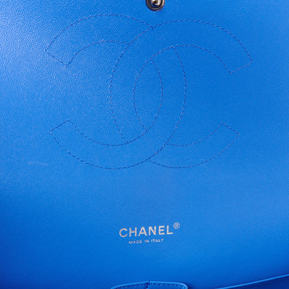 Chanel Patent Calfskin Quilted Maxi Double Flap Blue 6 of 12