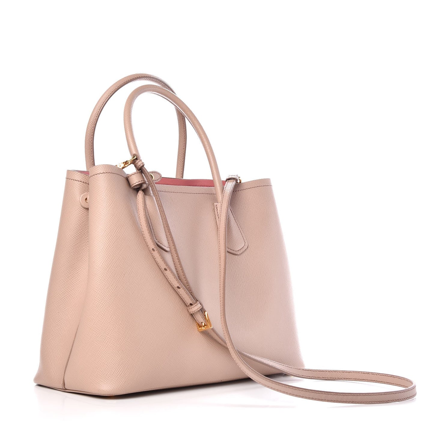Saffiano Cuir Medium Double Bag Cammeo Rosa