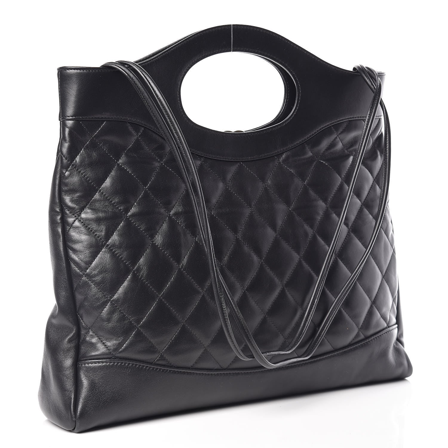 Chanel Lambskin Quilted Large 31 Shopping Bag Black 4 of 10