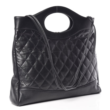 Chanel Lambskin Quilted Large 31 Shopping Bag Black 4 of 10