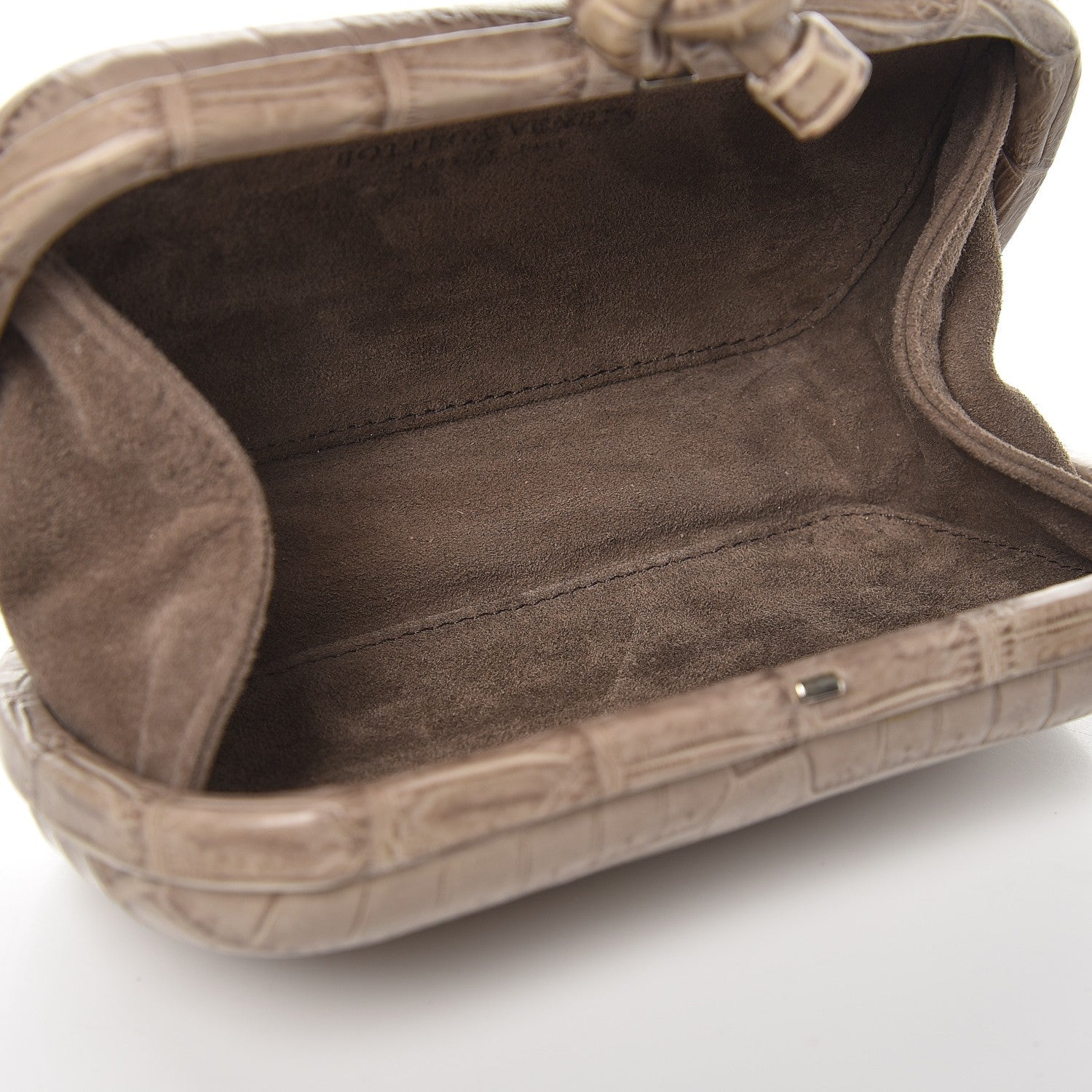 Bottega Veneta Crocodile Knot Clutch Stone 5 of 6
