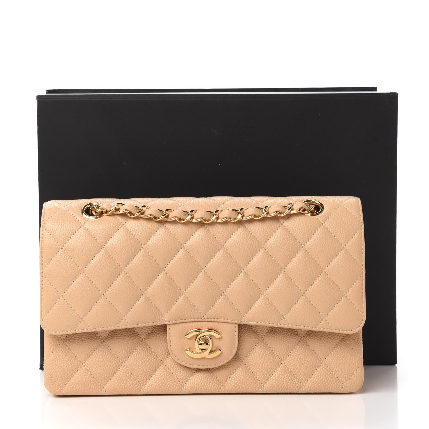 Chanel Caviar Quilted Medium Double Flap Beige Clair 12 of 12