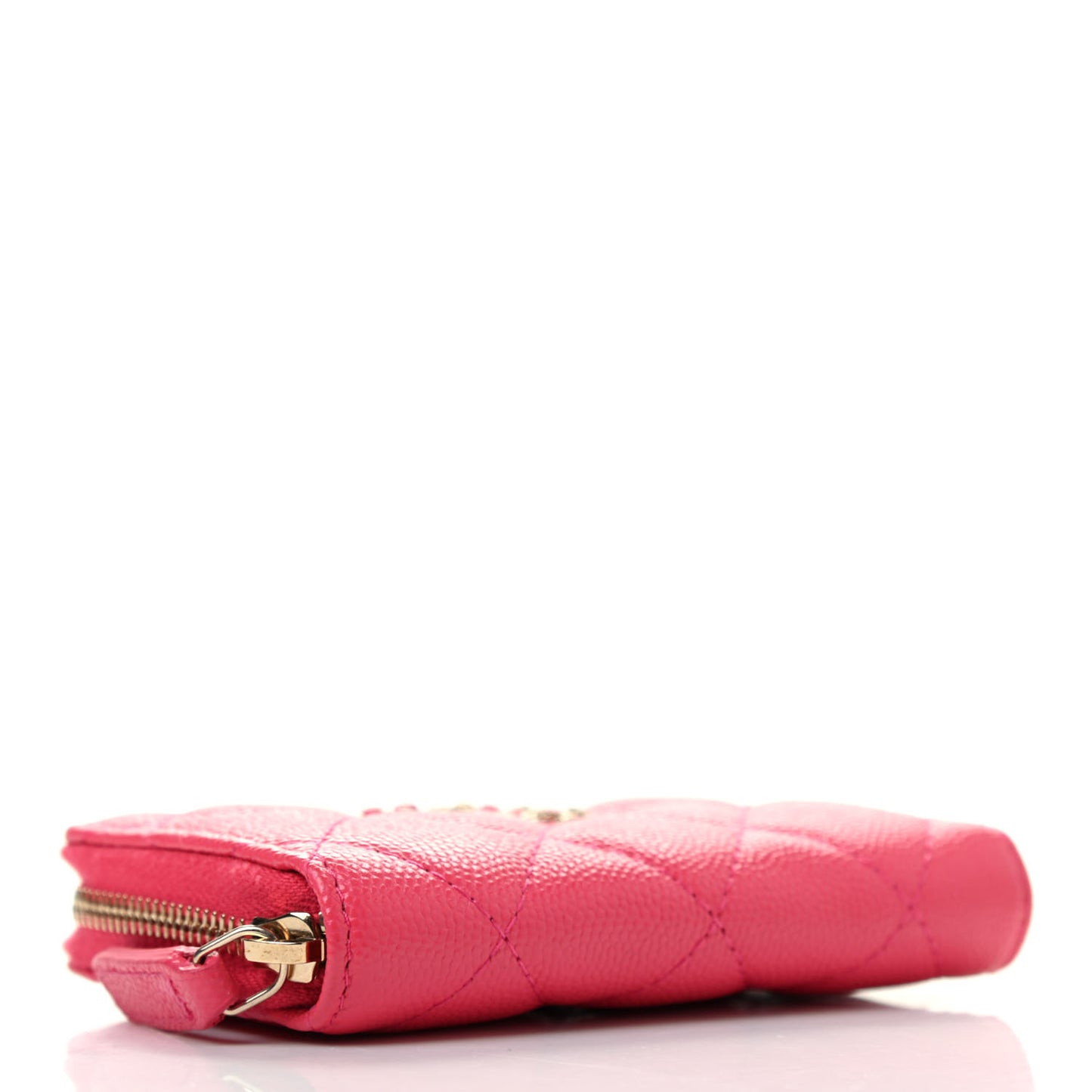 Caviar Quilted French New Wave Zip Coin Purse Pink