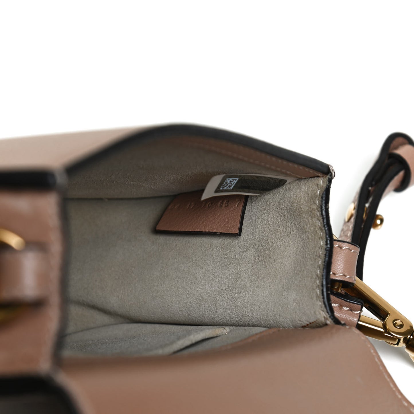Calfskin Suede Small Nile Bracelet Bag Biscotti Beige