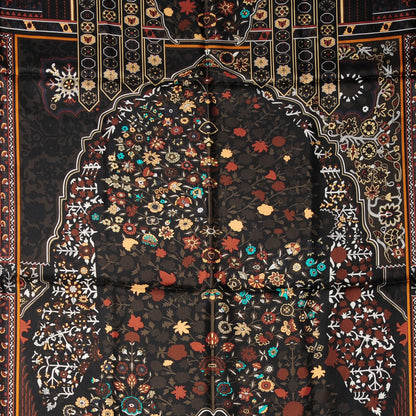 Hermes Silk Twill Tapis Persans Scarf 140 Bronze Noir Kaki 1 of 6