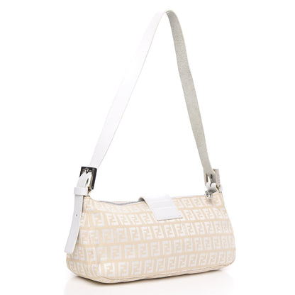 Fendi Zucchino Baguette White Beige 3 of 9