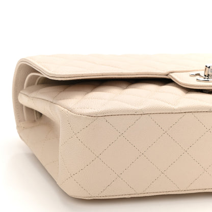 Chanel Caviar Quilted Medium Double Flap Light Beige 9 of 10