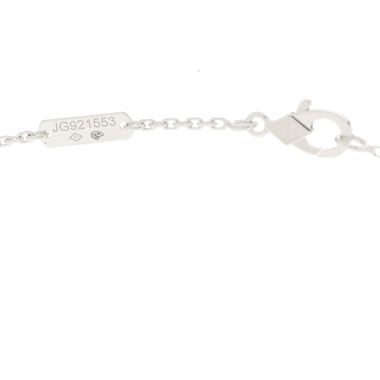 Van Cleef & Arpels 18K White Gold Diamond Vintage Alhambra Pendant Necklace 5 of 5
