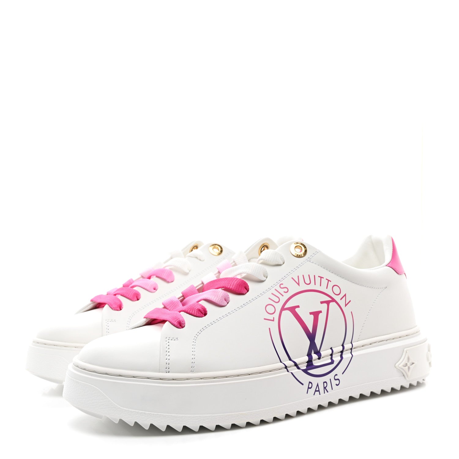 Louis Vuitton Monogram Time Out Sneakers 40 White Pink 3 of 9