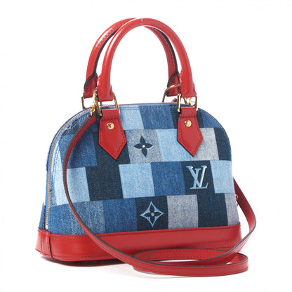 Louis Vuitton Denim Damier Monogram Patchwork Alma BB 2 of 8