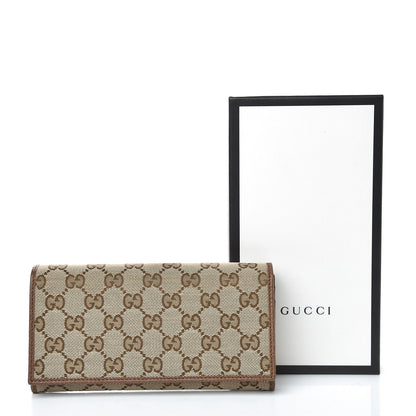 Gucci Monogram Dollar Calfskin Continental Flap Wallet Beige Ebony Tabacco 8 of 8