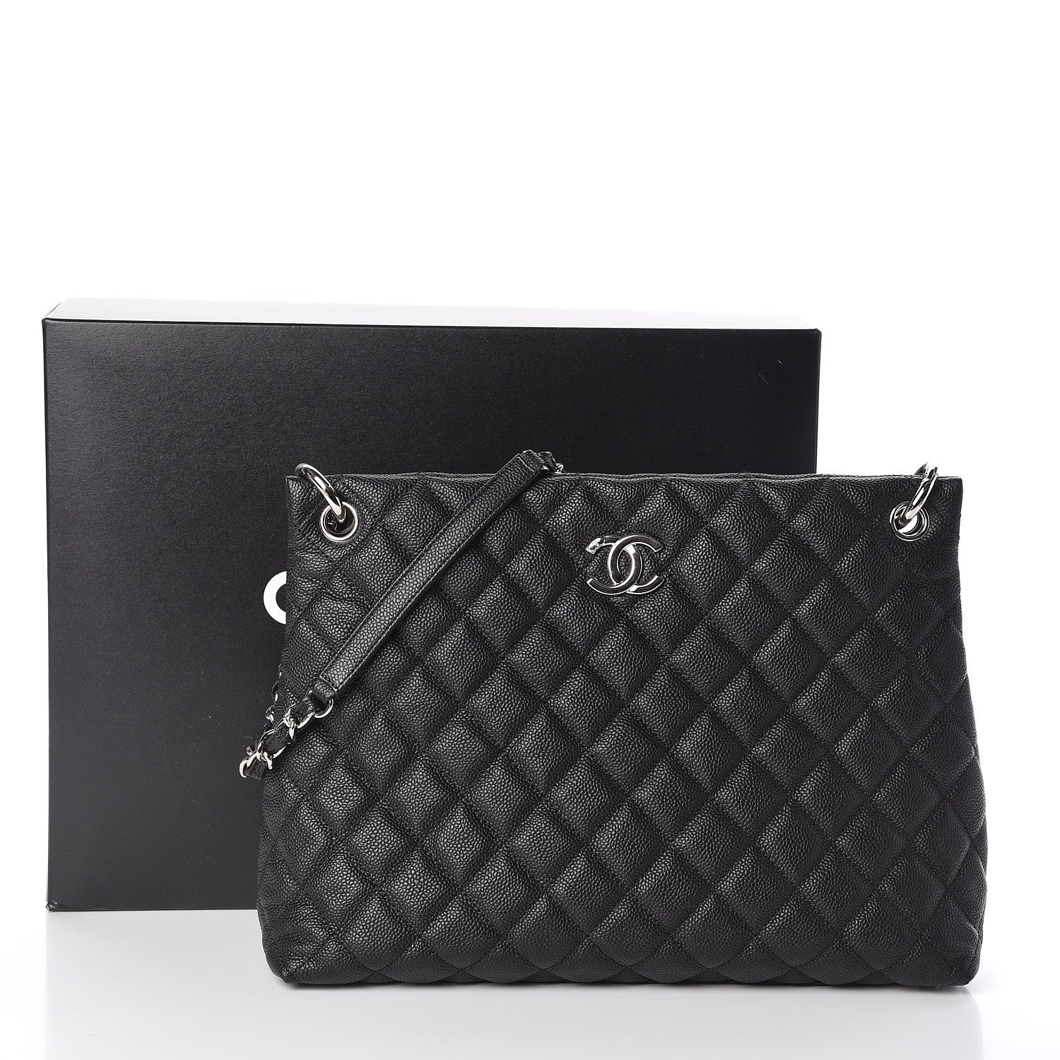 Chanel Caviar Quilted Large CC Shopping Tote Black 12 of 12