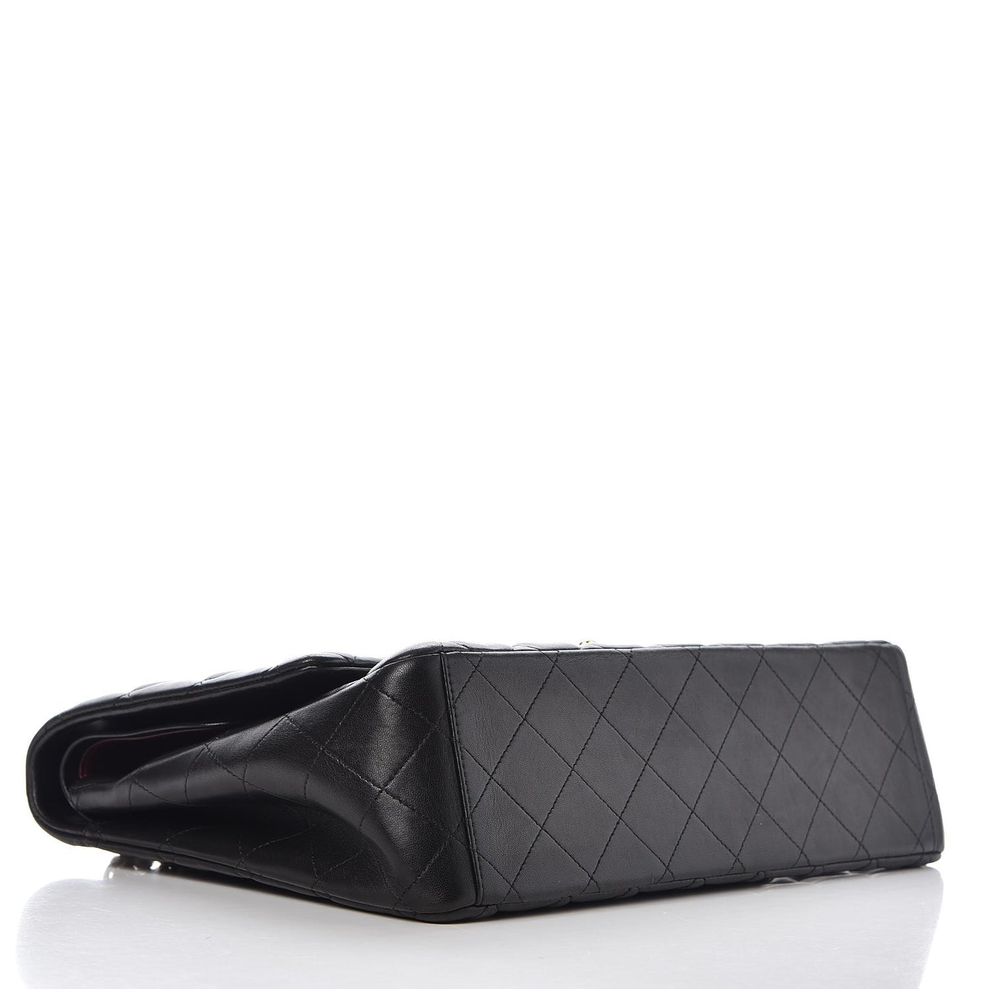 Lambskin Quilted Maxi Double Flap Black