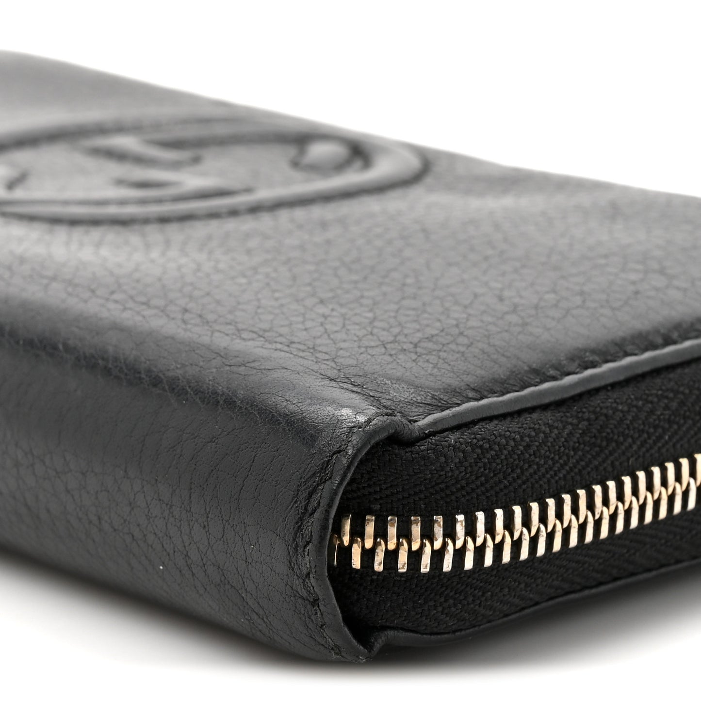 Pebbled Calfskin Soho Zip Around Wallet Black